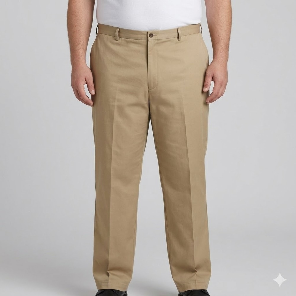 Haggar Chino Pants Premium‎ No Iron Classic Fit 54x34 Khaki Tan